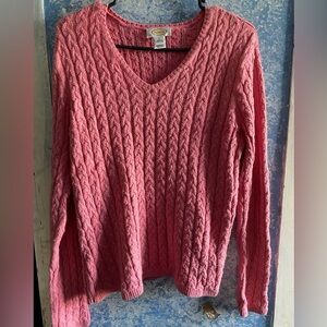 Talbots large pink v-neck sweater